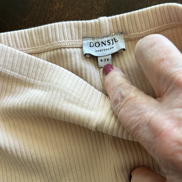 Kids Cream Ribbed Bottoms - Picture 4 of 4